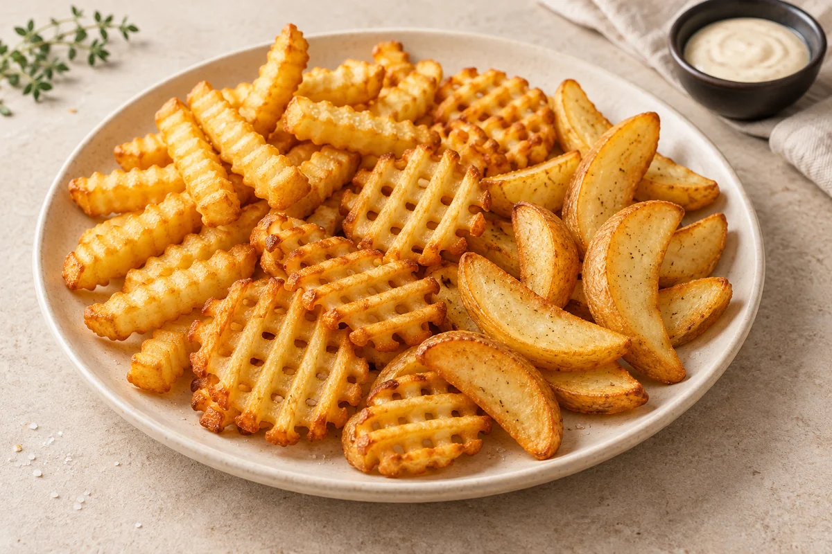 Special Cut French Fries served on a ceramic plate