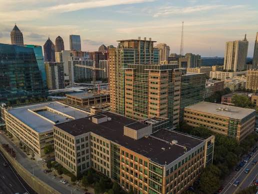Aerial view of Tech Square in Atlanta